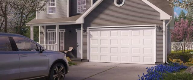 Hormann Garage Door with Raised-Panel Design Complements a Traditional Family Home in San Jose, CA